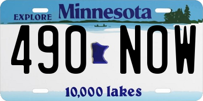 MN license plate 490NOW