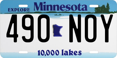 MN license plate 490NOY