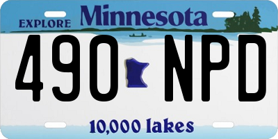 MN license plate 490NPD