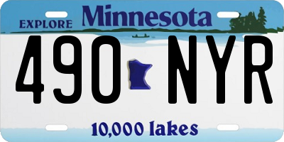 MN license plate 490NYR