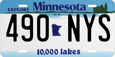 MN license plate 490NYS