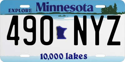 MN license plate 490NYZ