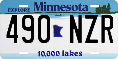 MN license plate 490NZR