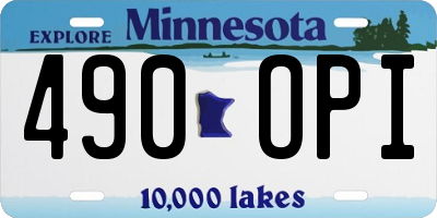 MN license plate 490OPI