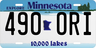 MN license plate 490ORI