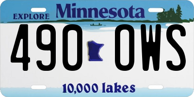 MN license plate 490OWS