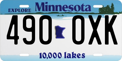 MN license plate 490OXK
