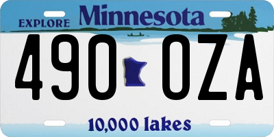 MN license plate 490OZA