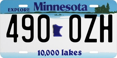MN license plate 490OZH