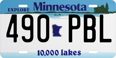 MN license plate 490PBL