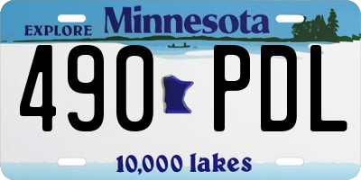 MN license plate 490PDL