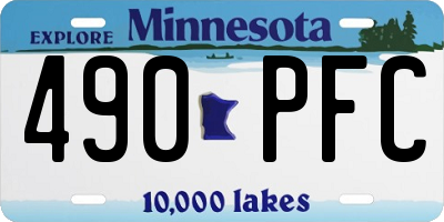 MN license plate 490PFC