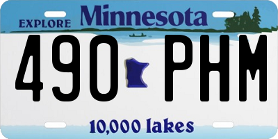 MN license plate 490PHM