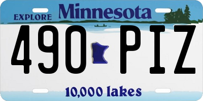 MN license plate 490PIZ