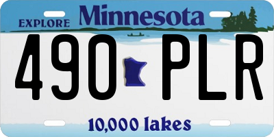 MN license plate 490PLR