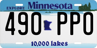 MN license plate 490PPO