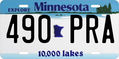 MN license plate 490PRA