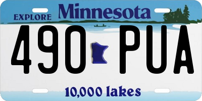 MN license plate 490PUA