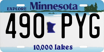 MN license plate 490PYG