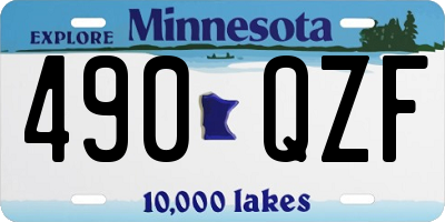 MN license plate 490QZF