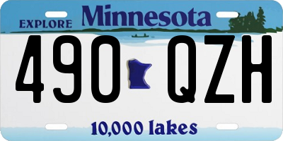 MN license plate 490QZH