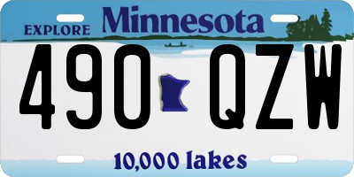 MN license plate 490QZW