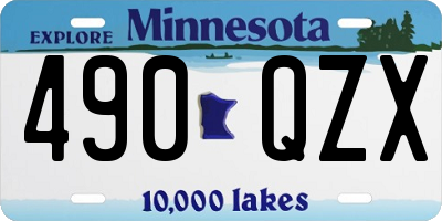 MN license plate 490QZX
