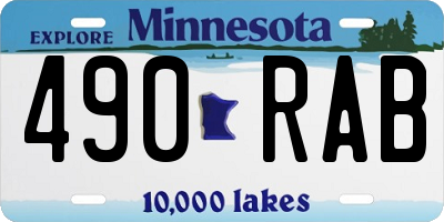 MN license plate 490RAB