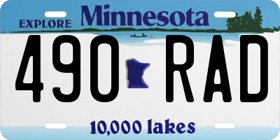 MN license plate 490RAD