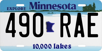 MN license plate 490RAE
