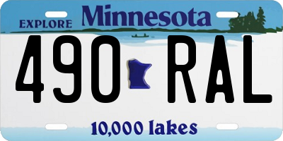 MN license plate 490RAL