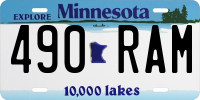 MN license plate 490RAM