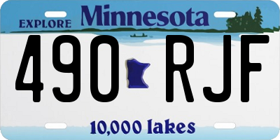 MN license plate 490RJF