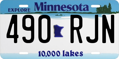 MN license plate 490RJN