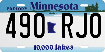 MN license plate 490RJO