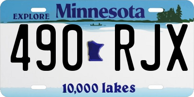 MN license plate 490RJX