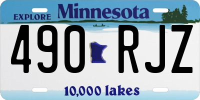 MN license plate 490RJZ