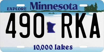 MN license plate 490RKA