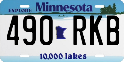 MN license plate 490RKB