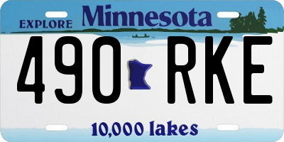 MN license plate 490RKE