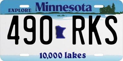 MN license plate 490RKS