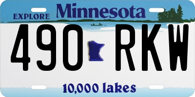 MN license plate 490RKW