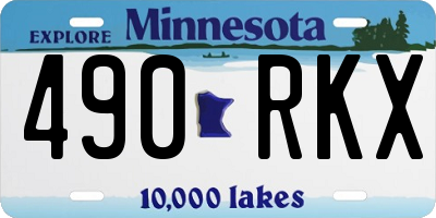 MN license plate 490RKX