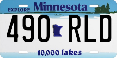 MN license plate 490RLD