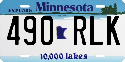 MN license plate 490RLK