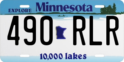 MN license plate 490RLR
