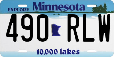 MN license plate 490RLW