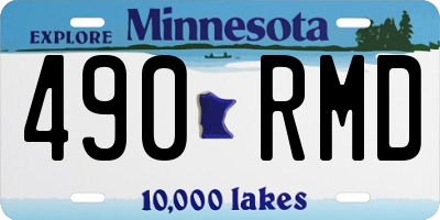 MN license plate 490RMD
