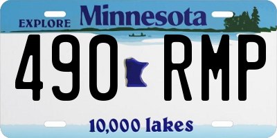 MN license plate 490RMP