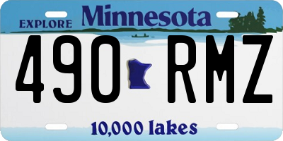 MN license plate 490RMZ